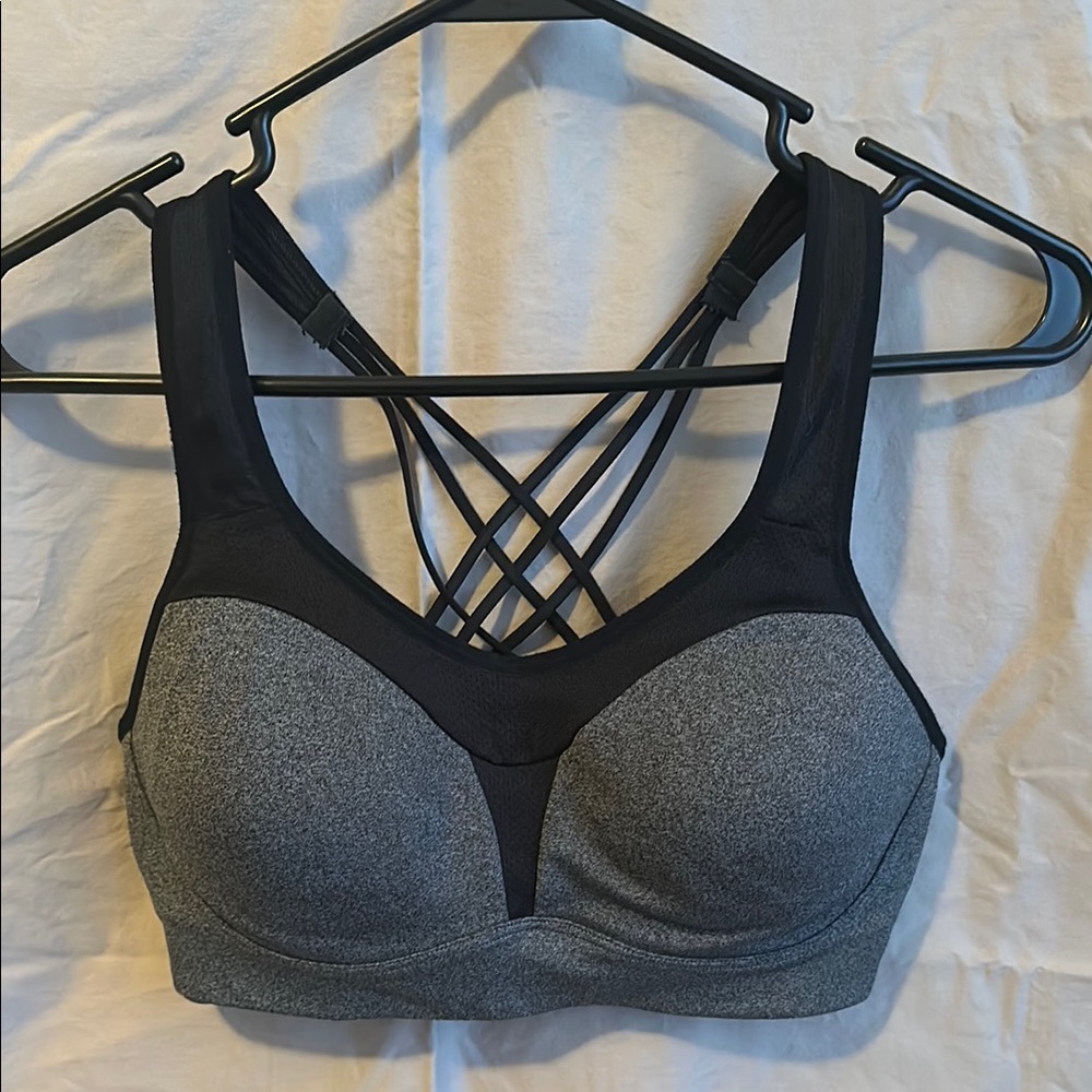 Women's Black and Gray Sports Bra. Champion C9